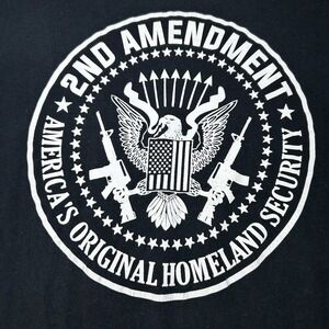 2nd Amendment America's Original Homeland Security T-Shirt‎ Black Men's XL